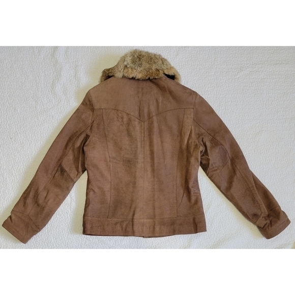 Columbia Suede Leather Jacket with removable fur. - Picture 2 of 7